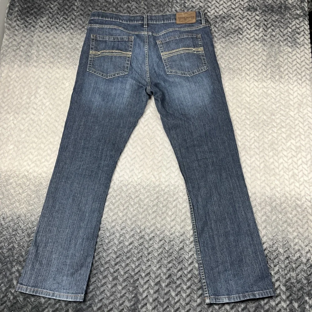 Cody James Jeans Mens 36x32 Bootcut Western Dark Wash Thick Pocket Stitching